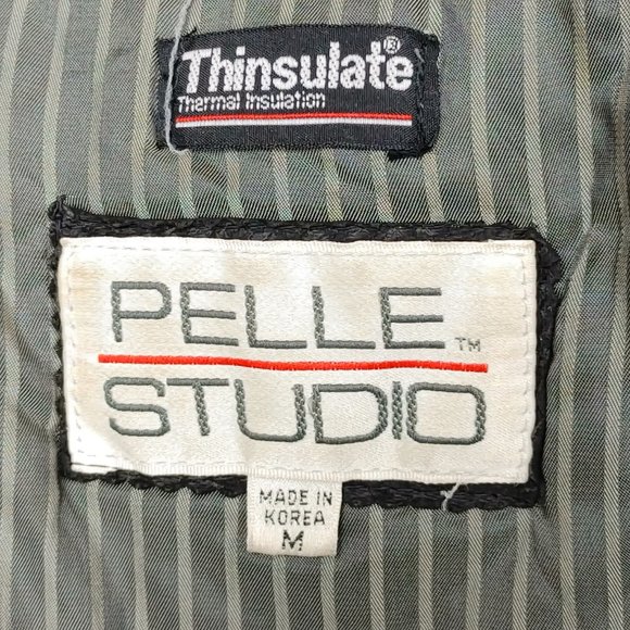 GENUINE LEATHER/FUR WOMANS COAT SIZE M BY PELLE STUDIO FEATURING THINSULATE - Picture 6 of 14